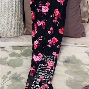 Victoria secret pink floral bling leggings